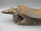 Antique Png Papua New Guinea Crocodile Headrest Carved Wood Carving Sepik Tiki