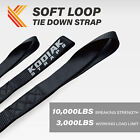 6 Pack 1 5 x18  Soft Loop Tie Down Straps 10000lbs -black -heavy Duty For Secure