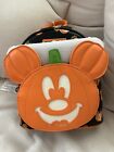 Loungefly Disney Mickey-o-lantern Pumpkin Glow Mini Backpack Ears Wallet Set Nwt