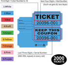 2000 Raffle Tickets Double Rolls 50 50 Stub Tickets With Consecutive Numbers 100