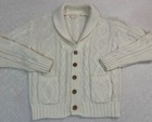 Vintage 1970s 70s Montgomery Ward Chunky Knit Fisherman s Cardigan Sweater  M L