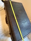     gorgeous Vtg Samsonite Hard Suitcase Brown Faux Alligator Luggage Attach  