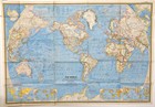 1965-2 February Vintage Original Map The World National Geographic Poster   976 