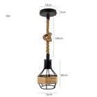 Vintage Retro Loft Industrial Hemp Rope Cage Pendant Ceiling Light Retro Lamp