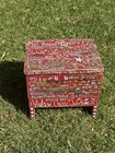 Vernacular Folk Art Wooden Shoe Shine Box  Outsider Art Vintage Stool