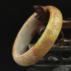 China Natural Jade Hand Carved Jade Dragon Phoenix Bangle Bracelet U