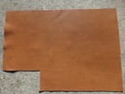 Cowhide Leather Partial Hide Cognac Embossed Basketweave Pattern Smooth Finish
