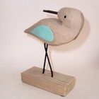 Old Shore Bird Hand Carved Wood Art Sculpture Statue Figurine Vintage Antique Vg