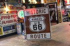 Scarce 30  Kansas Us Route 66 Highway Metal Sign Historic Road Gas Oil Coke