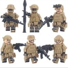 Custom Brick Military Minifigures Soldier Pack  6 Soldiers W  Accs 