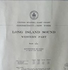 Vintage 1945 Long Island Sound Nautical Chart Map - 44    X 33   