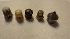 Lot Of 5 Vintage Thimbles Themed See Pics Pewter Ceramic Plastic Sold As Is Lot