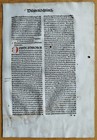 Original Rubricated Incunable Leaf J  Guallensis Summa Strasbourg  f  - 1489
