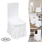 20pcs Chair Covers For Wedding Parties And Dining Stretch Chair Slipcovers White