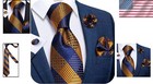 Elegant Silk Necktie  Pocket Square  And Cufflinks Set For Weddings   Parties
