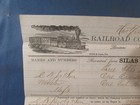 Antique 1868 Hartford Erie Railroad Bill Head - Receipt To Webster Ma