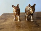 Pair Of Copper Wolf Figures   Decorative Rustic Art  Perfect For The Wolf Den