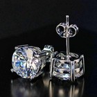 2ct Round Cut Lab Created Diamond Solitaire Stud Earrings 14k White Gold Finish