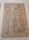 Vintage Tattoo Flash Art Original  Pair Pinups   Classic Designs
