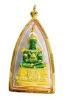 Emerald Buddha Pendant Gold 18k 750 Sacred Talisman Auspicious Thai Amulet Auth