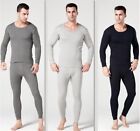 100  Cotton Men Winter Thermal Fleece Lined Long Johns Top Bottom Underwear Set