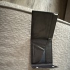 Men s Black Solid Bifold Wallet W logo Accents Snap Button Credit Card Folding