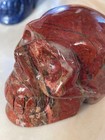 3 9  Natural Red Stone Carved Crystal Skull Realistic Crystal Healing   sk044