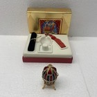 Estee Lauder Solid Perfume Compact 1995  collectors Egg  Red   Blue Mib