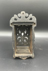 Vintage Wall Mounted Hanging Match Box Holder Cast Iron Black