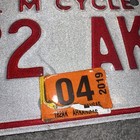 Vintage Arkansas Motorcycle License Plate  182 Ak