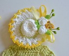 Summer Crinoline Lady Hand-crochet Doily   Bee Theme