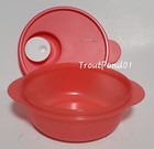 Tupperware Crystalwave Microwave Bowl  2 5 C Round Container Set 2 Coral Guava