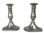 Vintage Pair Stieff Pewter Williamsburg Candlestick Holders 5 1 2    Tall  C W 31