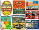 Hotel Luggage Labels  2 Sticker Sheets  Baggage Labels  Vintage Reproductions