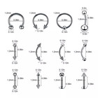 84  Stainless Steel Piercing Kit Navel Eyebrow Nose Needles Set For Diy Body Art