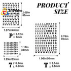 Oiiki 640pcs Small Metal Letter Number Stickers  3d Self-adhesive Mini Black