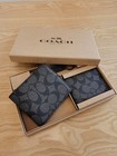     coach Logo     Ny Men s 3 In 1 Wallet Boxed Gift Set In Signature Canvas