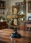 Vintage Brass Desk Fan     Royal Navy Style Decorative Table Fan
