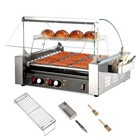Commercial Electric 30 Hot Dog 11 Roller Grill Cooker Machine With Cover
