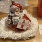 Vintage  Coca-cola Santa Christmas Ornament 2001 Blown Glass Polonaise komozja