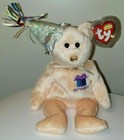 Ty Beanie Baby October The Birthday Teddy Bear 9  New Mwmts Stuffed Animal Toy