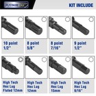 Platinumedge Lug Nut Key Set  16 Pieces Sae   Metric Wheel Lock Removal Tool    
