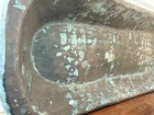 Rare Xl Vintage Primitive Carved Wood Trencher Dough Bowl 39  Turquoise Paint