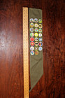 Bsa Green Sash With 23 Glued   Sewn On Merit Badges Boy Scouts Of America Bsa