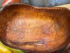 Vintage Primitive Hand Carved painted Wooden Fruit Bowl Unique Rustic