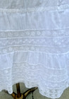 Antique Edwardian White Cotton Petticoat W  Floral Lace Embroidery W 23  To 32 