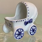 Ceramic Baby Buggy Carriage Planter Stroller Pram Newborn Boy Gift Vintage 2 25 