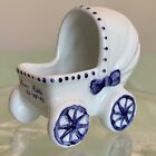 Vintage Ceramic Baby Buggy Carriage Planter Stroller Pram Newborn Boy Gift 2 25 