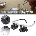 Headband Head Magnifier 8 Lens Led Light Jeweler Watch Loupe Magnifying Glasses