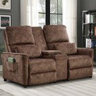 Manual Loveseat Recliner Home Theater Seating With Cup Holders For Living Room